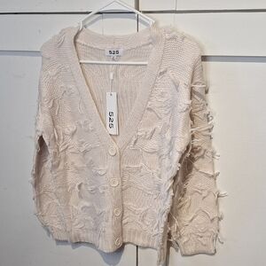525 America Women's Textured Cream Cardigan